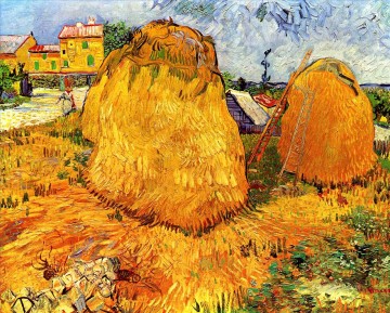  Provence Painting - Haystacks in Provence Vincent van Gogh